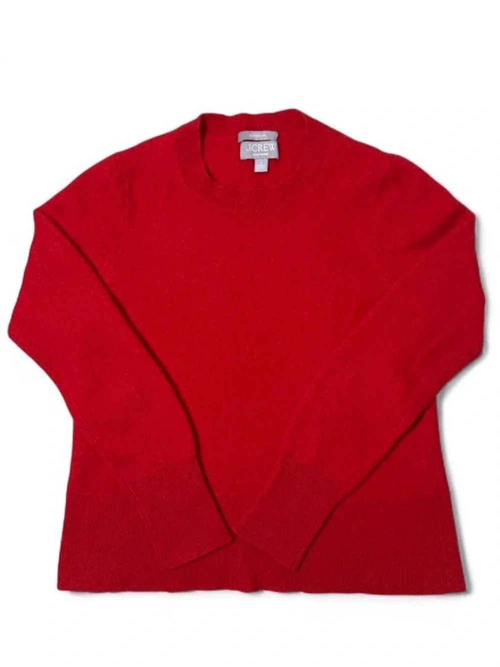 J.Crew 100% Cashmere Classic-Fit Crewneck Sweater - Red - Size S